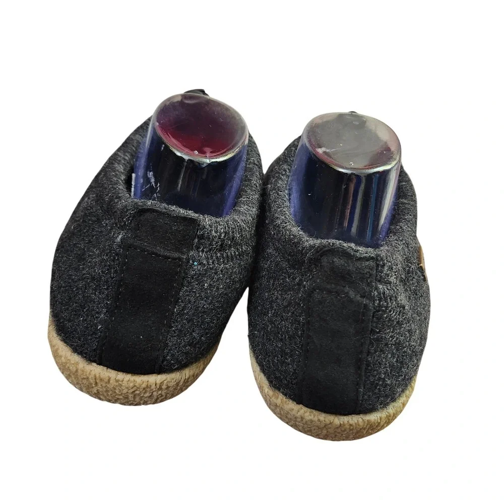 Haflinger Guido Black‎ boiled wool slip-on loafers elastic drawstring M9 L11